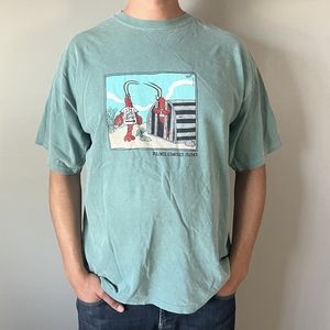 Green stupid novelty lobster tee-shirt pei pert